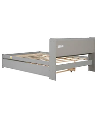 Streamdale Furniture Full Size Bed with Trundle and Bookcase Headboard