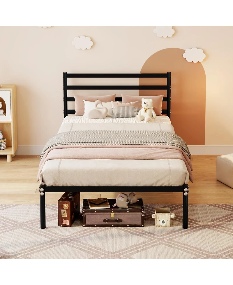 Streamdale Furniture Metal Platform Bed Frame Twin Size Storage Easy Assembly