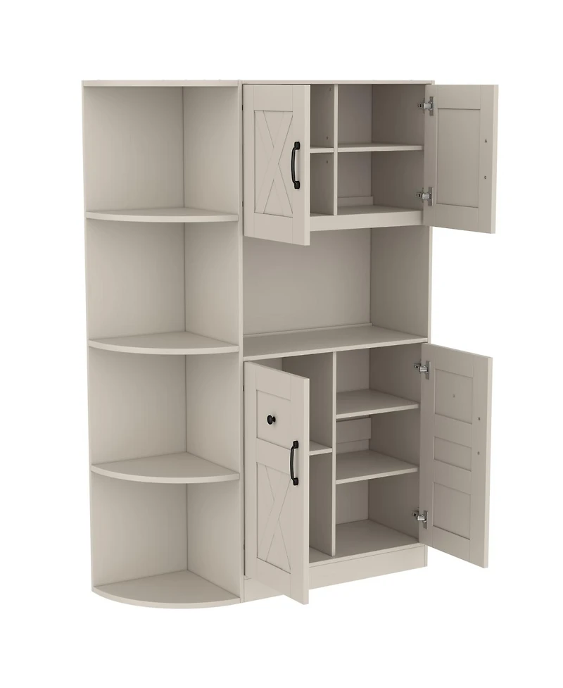 Streamdale Furniture 2-in-1 Hall Cabinet Storage and 4 Hooks