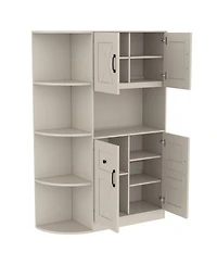 Streamdale Furniture 2-in-1 Hall Cabinet Storage and 4 Hooks