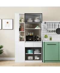 Streamdale Furniture Tall Storage Cabinet with Multi-functional Space