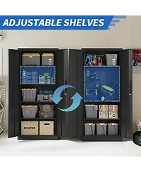 Streamdale Furniture 71"H Metal Garage Storage Cabinet with 4 Shelves and Lock