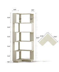 Streamdale Furniture 2-Pc L+I Corner Bookcase Set, Space Saving