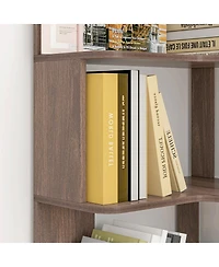 Streamdale Furniture 90cm L-Shape 5-Tier Corner Bookshelf with Anti-Tip