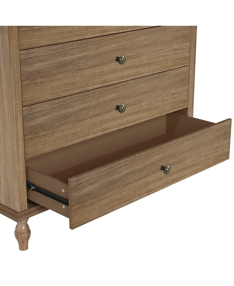 Streamdale Furniture 4-Drawer Chest with Solid Wood Foot