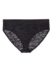 Curvy Couture Women's No Show Lace High Cut Brief Panty