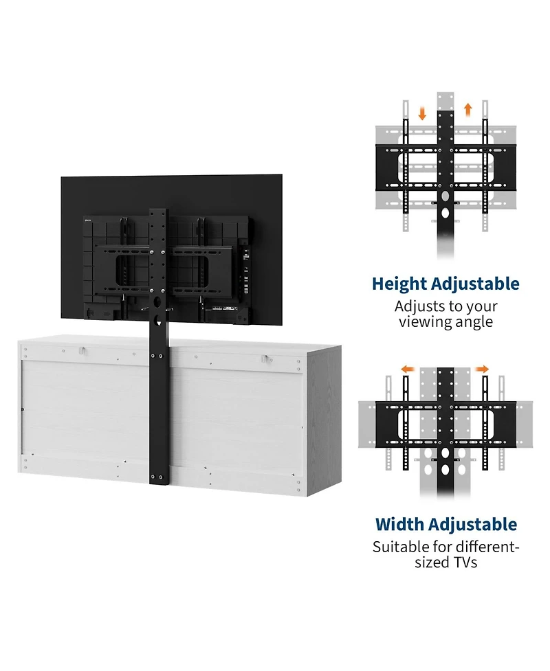 gaomon Tv Stand with Mount for TVs, Modern Media Console with Adjustable Height Bracket and 9 Drawers