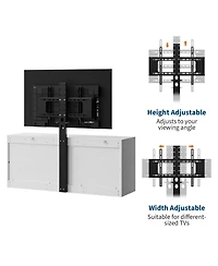 gaomon Tv Stand with Mount for TVs, Modern Media Console with Adjustable Height Bracket and 9 Drawers