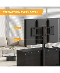 gaomon 47.2 Tv Stand with Mount for TVs 32-85", Media Console with 6 Drawers and Adjustable Height Bracket