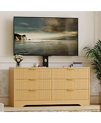 gaomon Tv Stand with Mount for TVs 32-85", Modern Entertainment Center with 6 Drawers and Adjustable Bracket