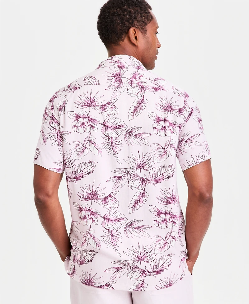 Club Room Men's Petal Paisley Silk Blend Short Sleeve Shirt, Macy's Exclusive - Print
