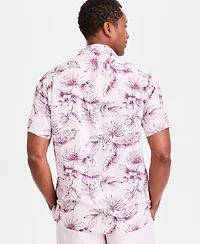Club Room Men's Petal Paisley Silk Blend Short Sleeve Shirt, Macy's Exclusive - Print