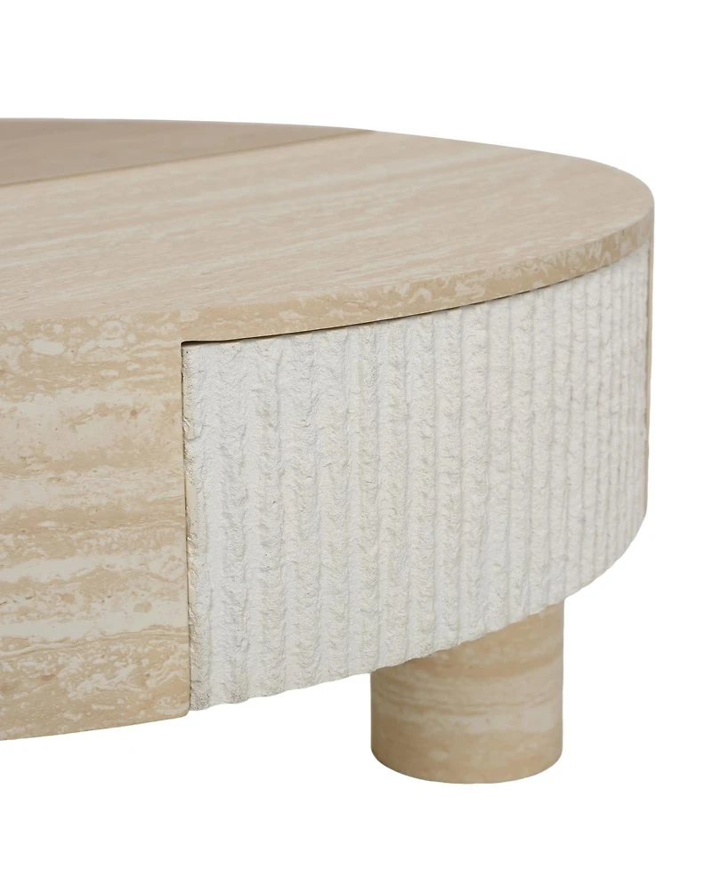 Streamdale Furniture Round Coffee Table with flip top and hidden storage compartment