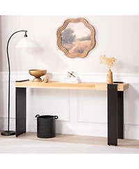 Streamdale Furniture Rustic Industrial Console Table with Faux Rust Legs