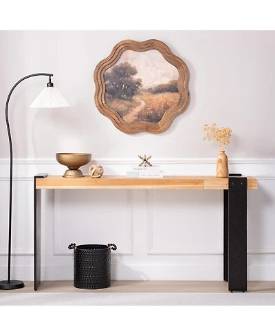 Streamdale Furniture Rustic Industrial Console Table with Faux Rust Legs