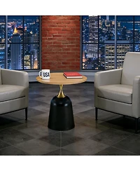 Streamdale Furniture Modern Wood Grain Metal Side Table/Coffee Table