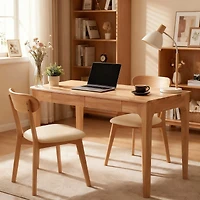 Streamdale Furniture Solid Wood Standing Desk with Drawers, Mid Century Modern