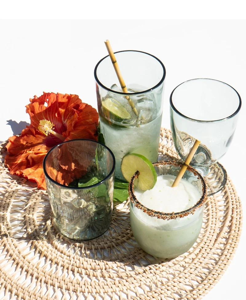 Abode Homewares Rustic Goblets Glasses, Set of 6