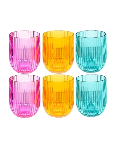 Abode Homewares Mesa Acrylic Stemless Wine Glasses, Set of 6