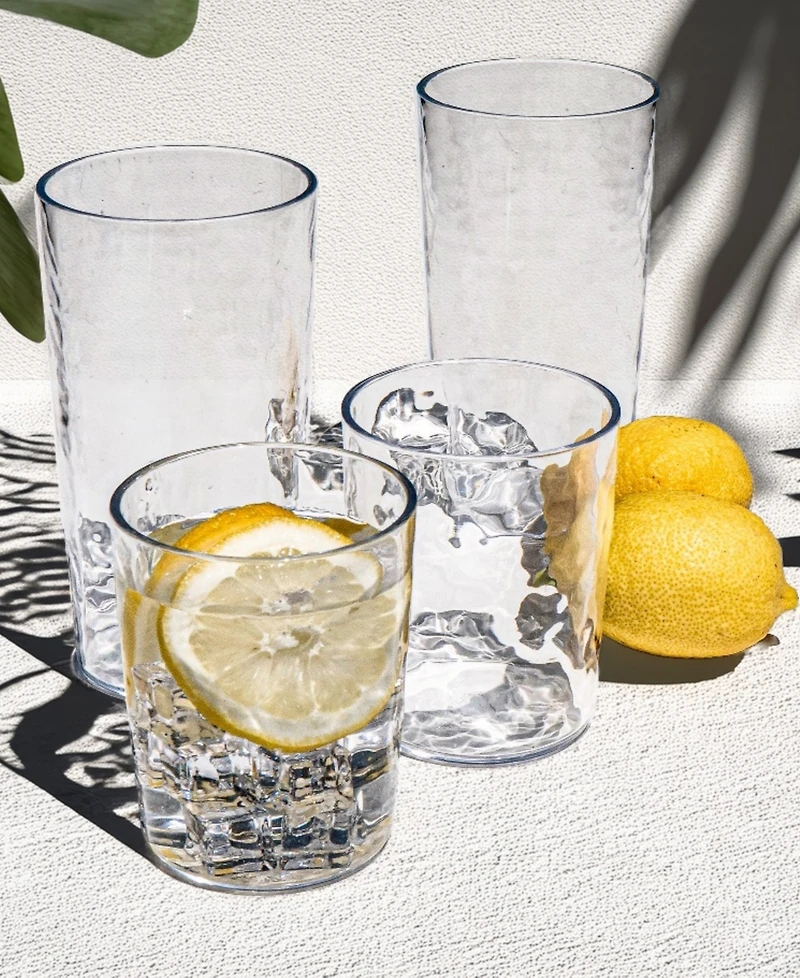 Abode Homewares Hammered Rustic Acrylic Drinking Glasses
