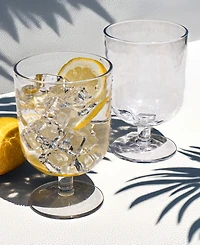 Abode Homewares Hammered Rustic Acrylic Stemless Wine Glasses, Set of 6