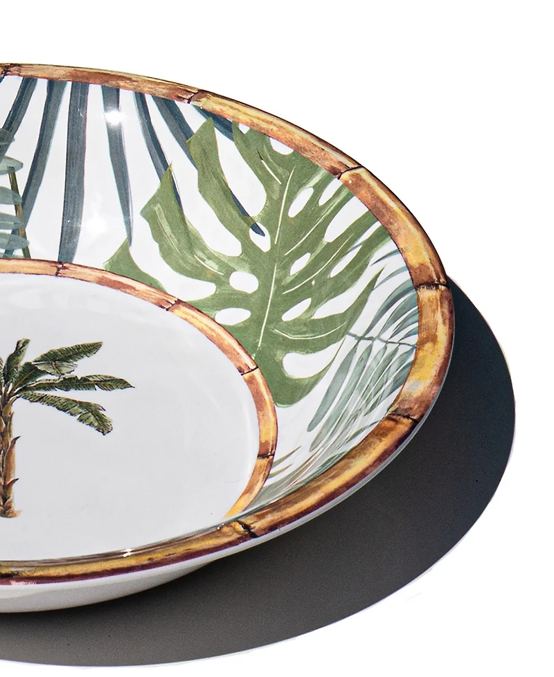 Abode Homewares Rainforest Palm 13.8" Melamine Serving Bowl