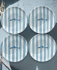Abode Homewares Sardinia NewWave Melamine Stripe Salad Plates, Set of 6