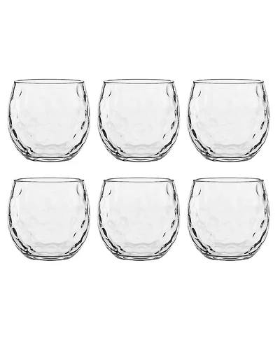 Abode Homewares Chill Acrylic Roly Stemless Wine Glasses, Set of 6