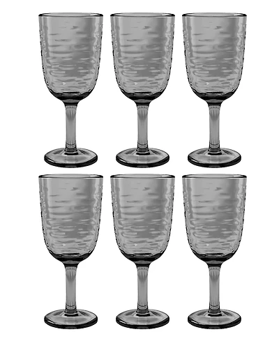 Abode Homewares Foundry Acrylic Goblet Wine Glasses, Set of 6