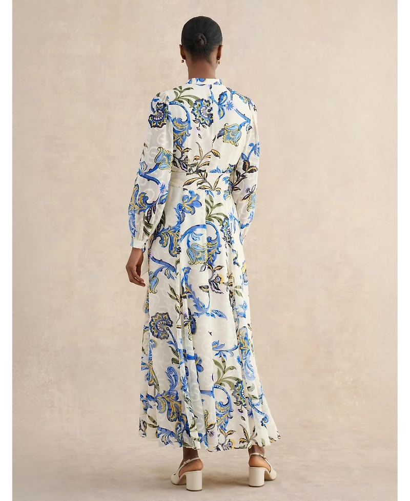 Hobbs London Women's Shanice Belted Maxi Shirt Dress