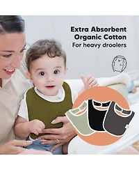 KeaBabies 8pk Baby Bibs for Boy, Drool Bib Boys and Girls, Infant Teething