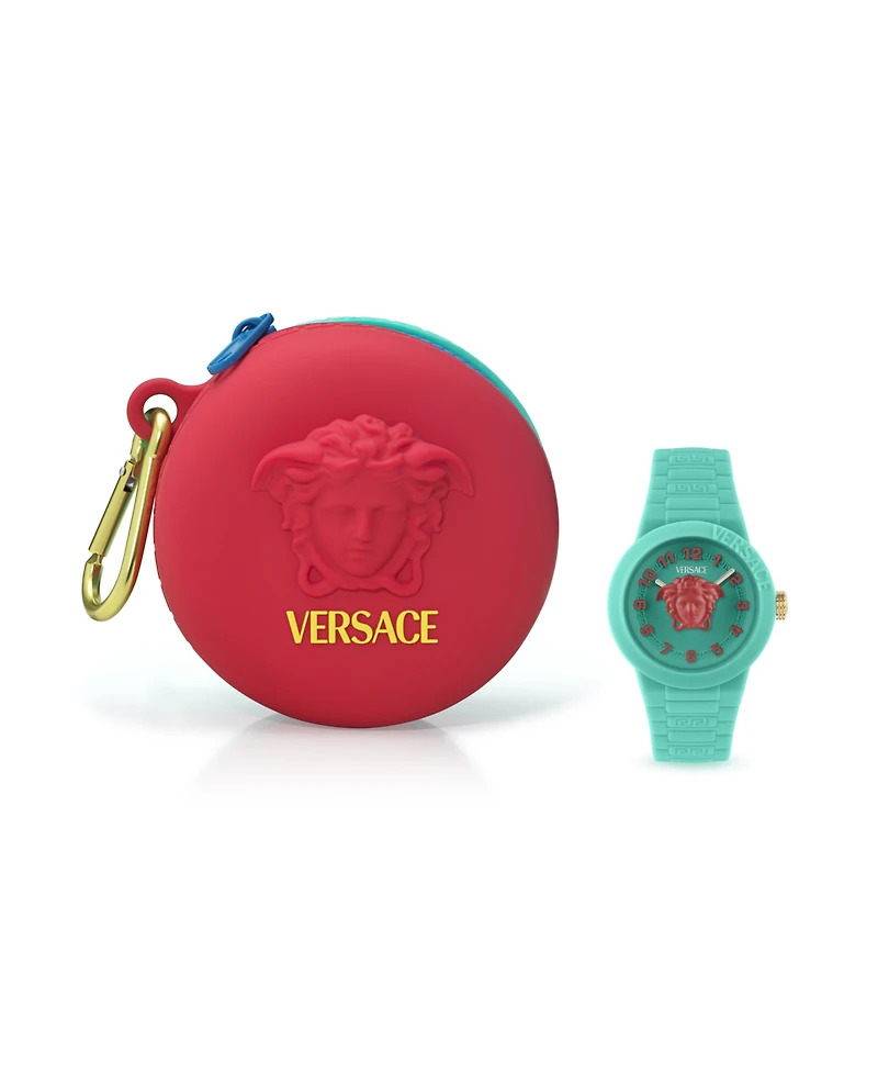 Versace Kid's V-Pop Teal Silicone Strap Watch 34mm