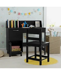 Slickblue Kids Wooden Study Desk and Chair Set for Learning Writing