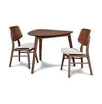 New Classic Furniture Oscar Corner Table and 2 Wood Back Chairs