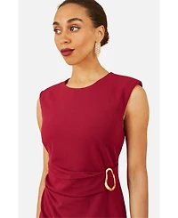 Yumi Women's Buckle Detail Ruched Dress