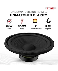 5 Core 6.5 Inch Subwoofer 300W Car Audio Sub Woofer 4 Ohm Deep Bass Replacement Loud Speaker