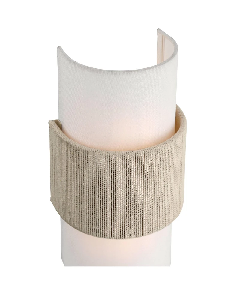 360 Lighting Cabo 14 1/2" Linen and Rope 2-Light Wall Sconce