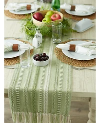 Design Imports Braided Stripe Textured Table Runner