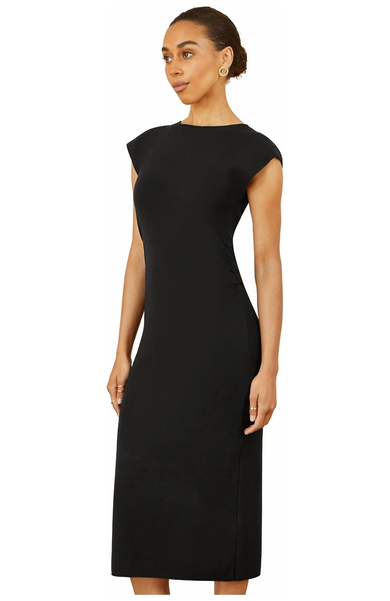 Yumi Women's Knitted Ruched Midi Dress