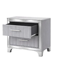 Streamdale Furniture Acrylic Nightstand 2 Drawers and Silver Legs