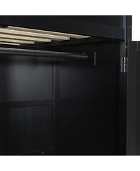 Streamdale Furniture Wood Loft Bed w/Desk, Wardrobe, Storage