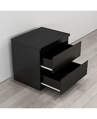 Streamdale Furniture 19.7 inches Nightstand 2 Drawers, Handle-Free Design