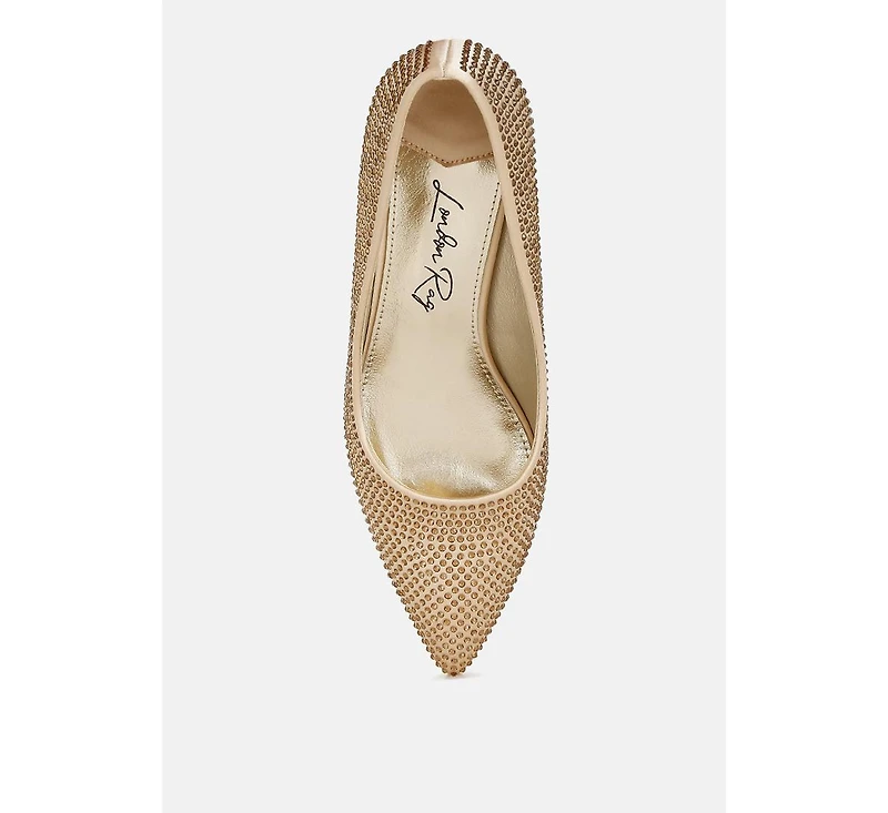 Dinah Rhinestones Embellished Kitten Heel Pumps