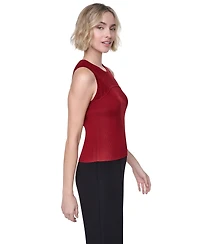 Dkny Women's Yoke Detail Sleeveless Sweater