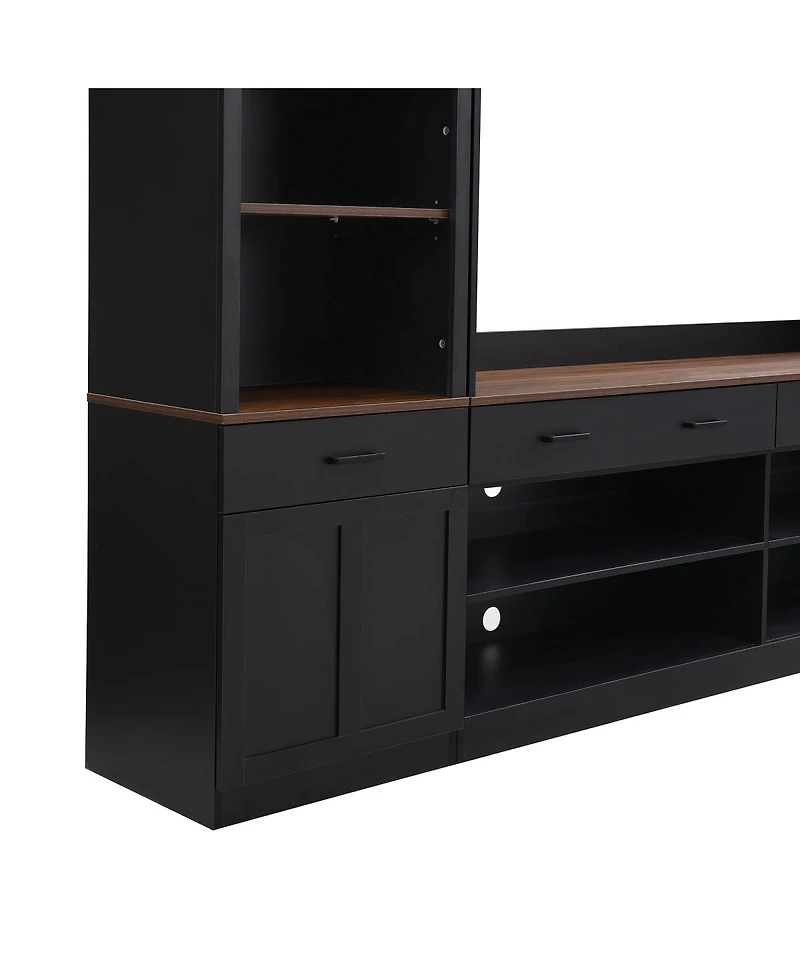 Streamdale Furniture Farmhouse Entertainment Center Bookshelf Rack