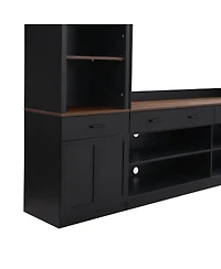 Streamdale Furniture Farmhouse Entertainment Center Bookshelf Rack
