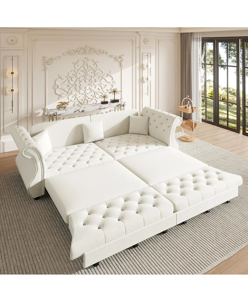 Streamdale Furniture Oversized Chesterfield Pull Out Sofa Bed