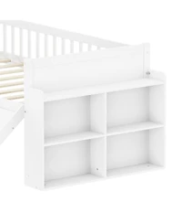 Streamdale Furniture Wooden Loft Bed with Storage, Slide and Ladder