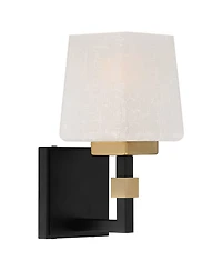 Possini Euro Design Beauregard Modern Wall Light Sconce Hardwire 4 1/2" Fixture Square Linen Glass for Bedroom Reading Hallway House Home