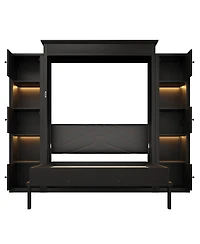 Streamdale Furniture Murphy Bed with Led Lights and Storage Shelves